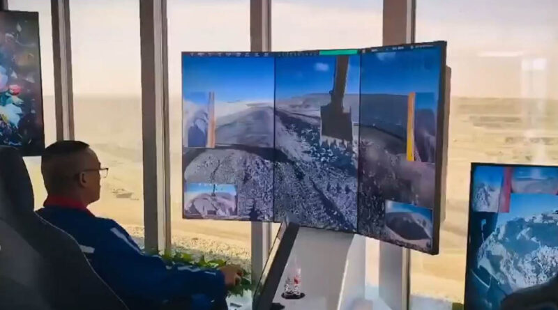 excavators controlled from an office in China